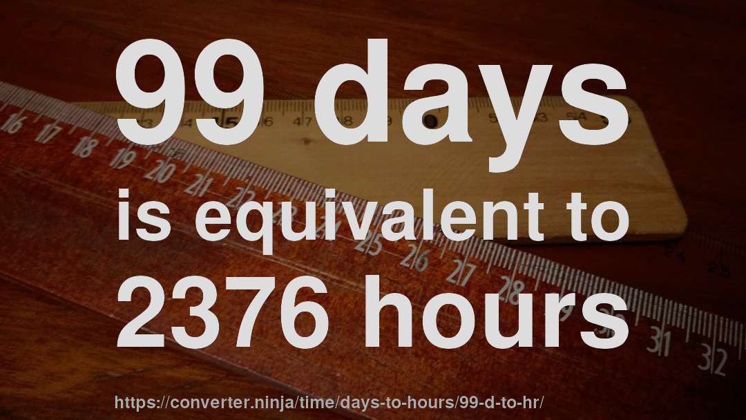 99 days is equivalent to 2376 hours