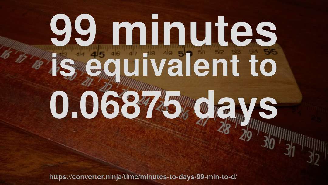 99 minutes is equivalent to 0.06875 days