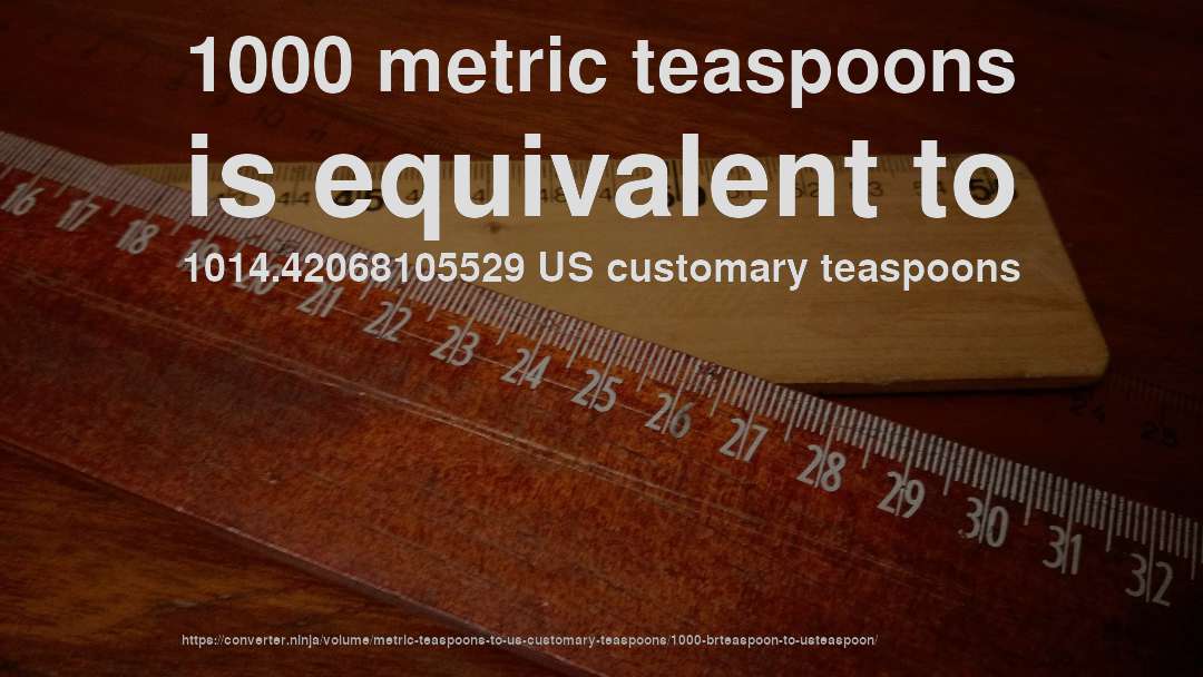 1000 metric teaspoons is equivalent to 1014.42068105529 US customary teaspoons