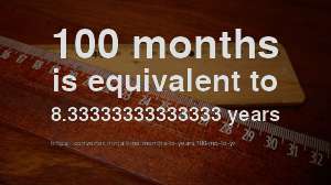 100 Mo To Yr How Long Is 100 Months In Years Convert