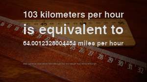 103 km/hr to mph  How fast is 103 kilometers per hour in miles per