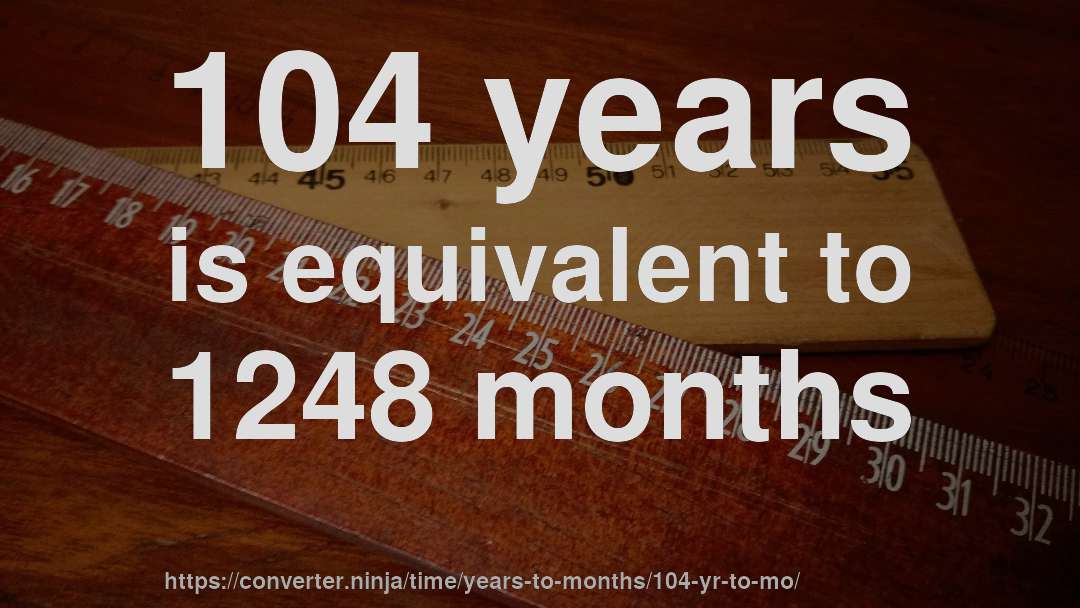 104 years is equivalent to 1248 months