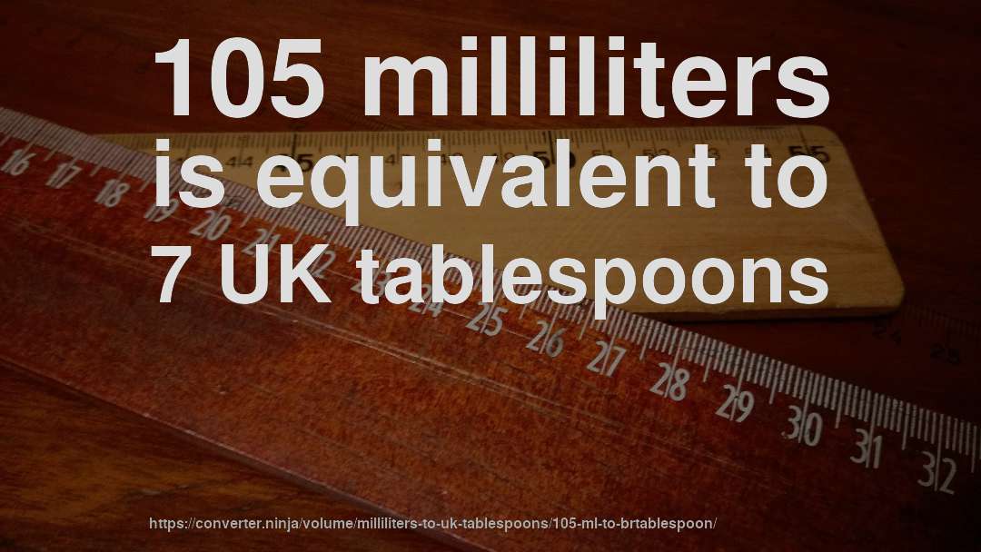 105 milliliters is equivalent to 7 UK tablespoons