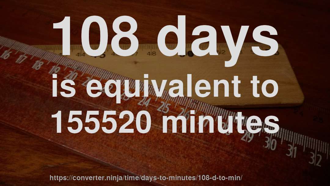 108 days is equivalent to 155520 minutes