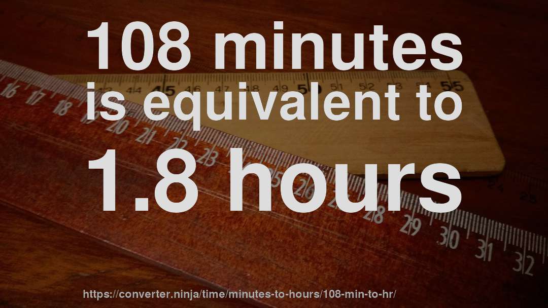 108 minutes is equivalent to 1.8 hours
