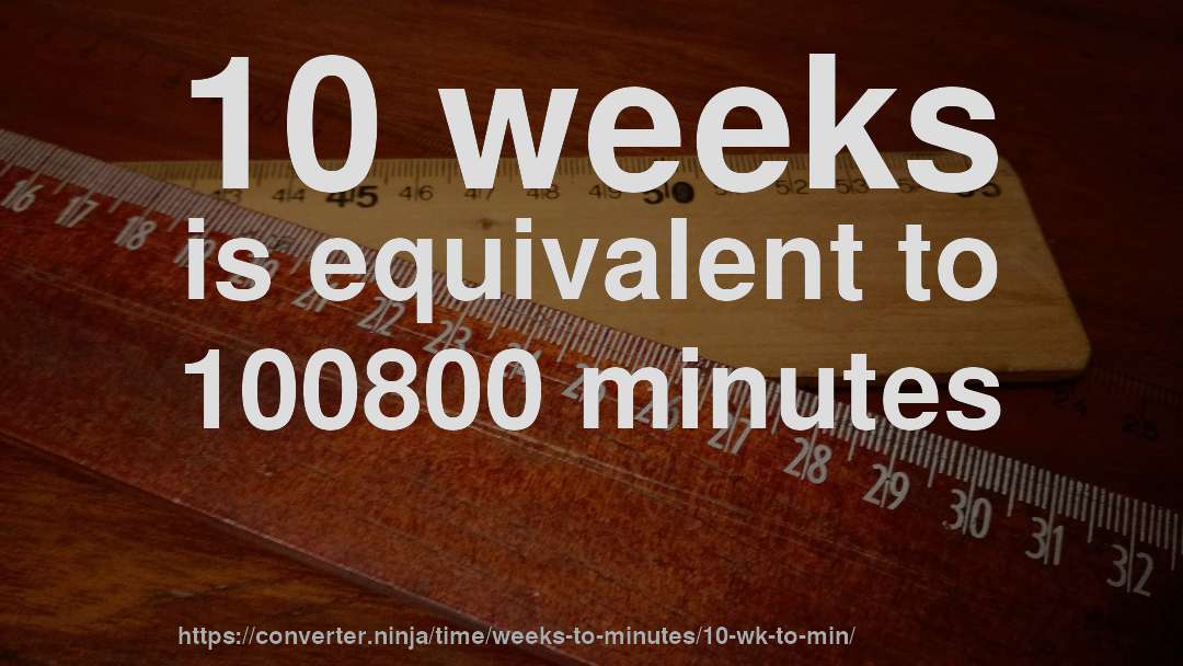 10 weeks is equivalent to 100800 minutes