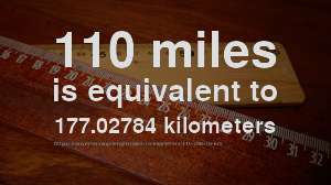 110 mile to km How long is 110 miles in kilometers CONVERT