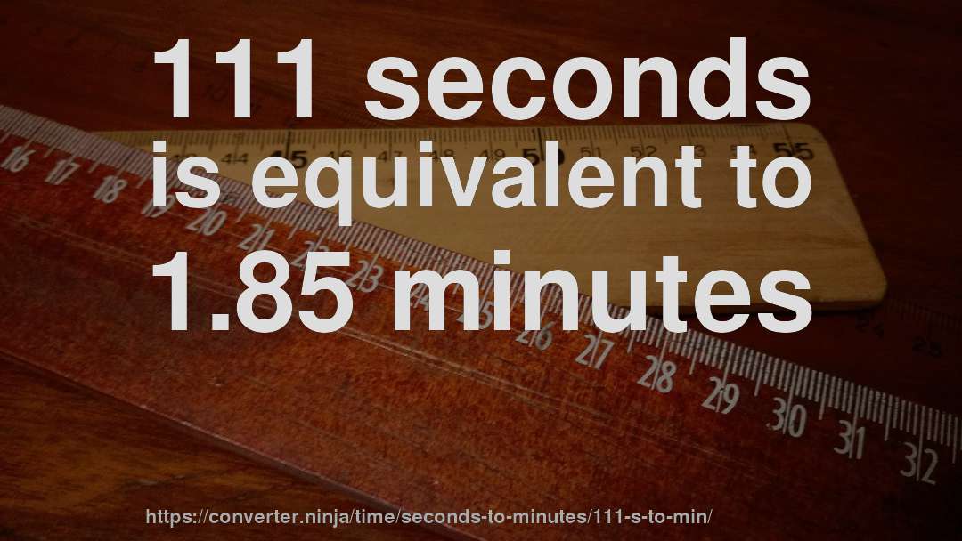 111 seconds is equivalent to 1.85 minutes