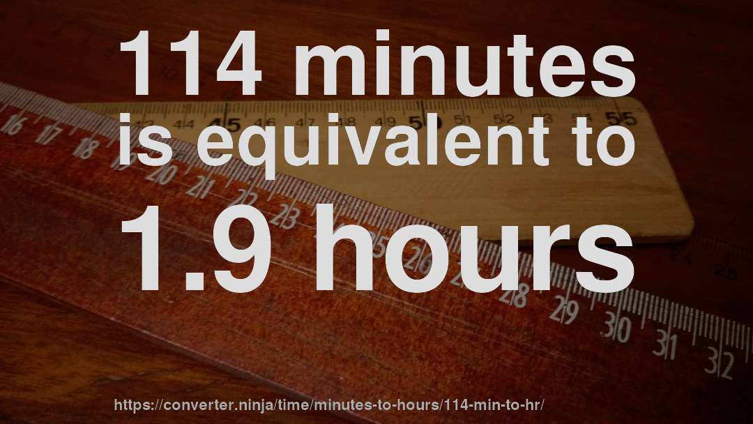 114 minutes is equivalent to 1.9 hours