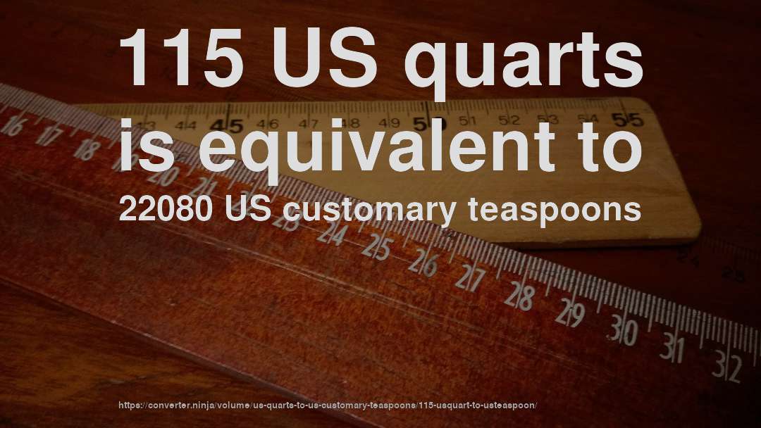 115 US quarts is equivalent to 22080 US customary teaspoons