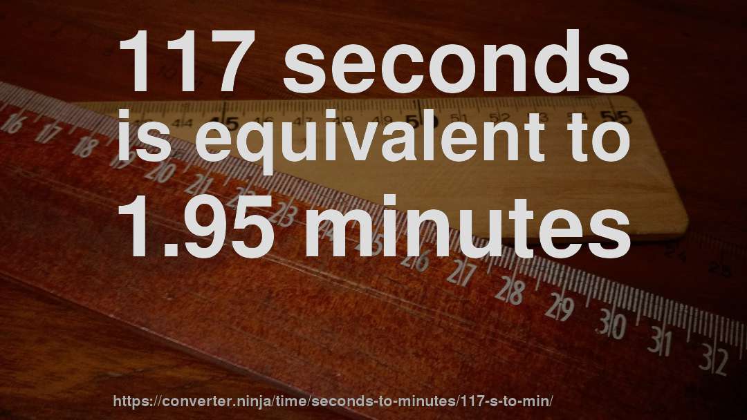 117 seconds is equivalent to 1.95 minutes