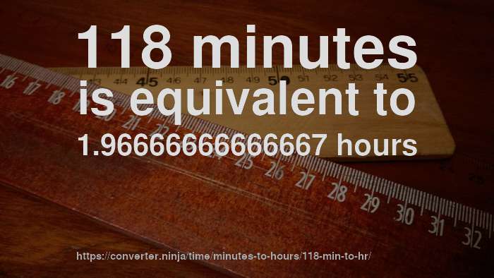 118 Min To Hr How Long Is 118 Minutes In Hours [convert]