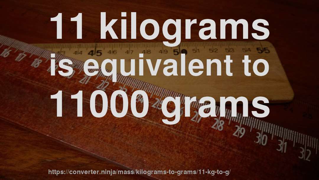 11 kilograms is equivalent to 11000 grams