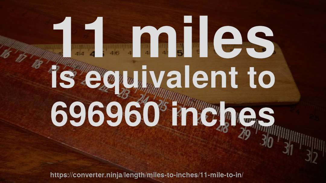 11 miles is equivalent to 696960 inches