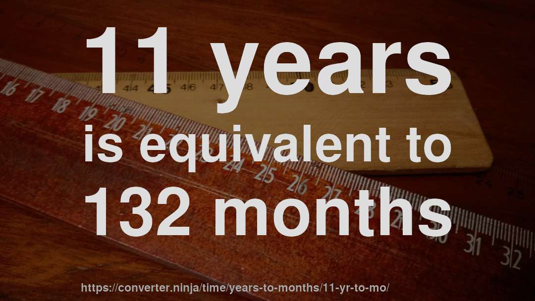 11 years is equivalent to 132 months