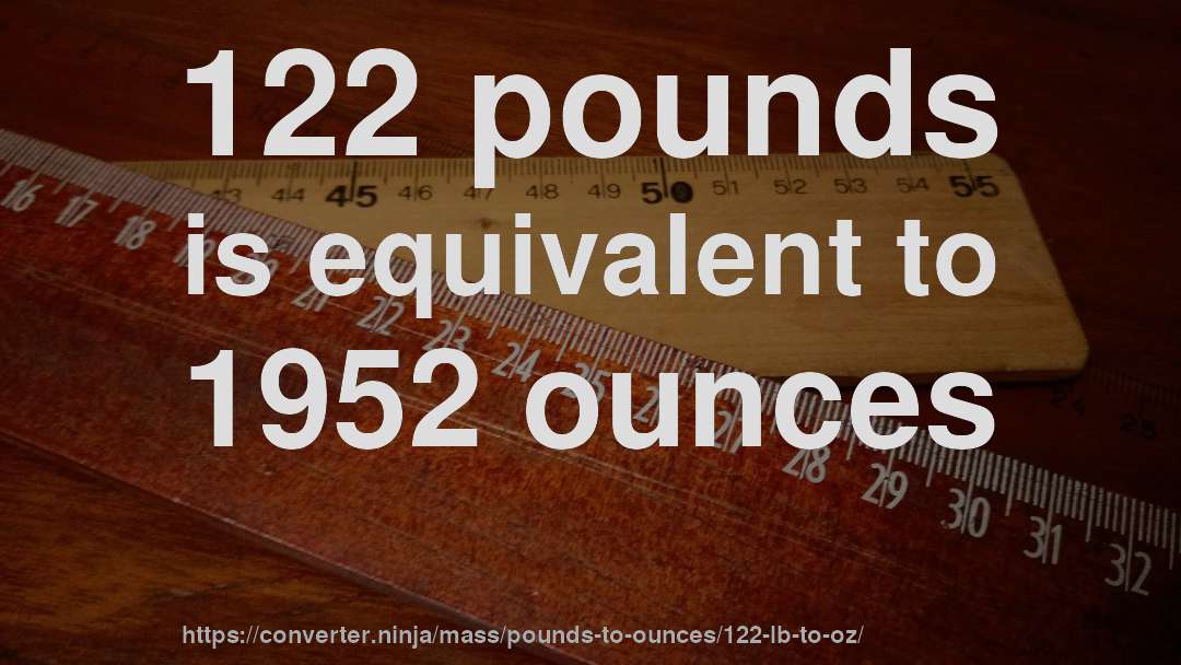 122 pounds is equivalent to 1952 ounces