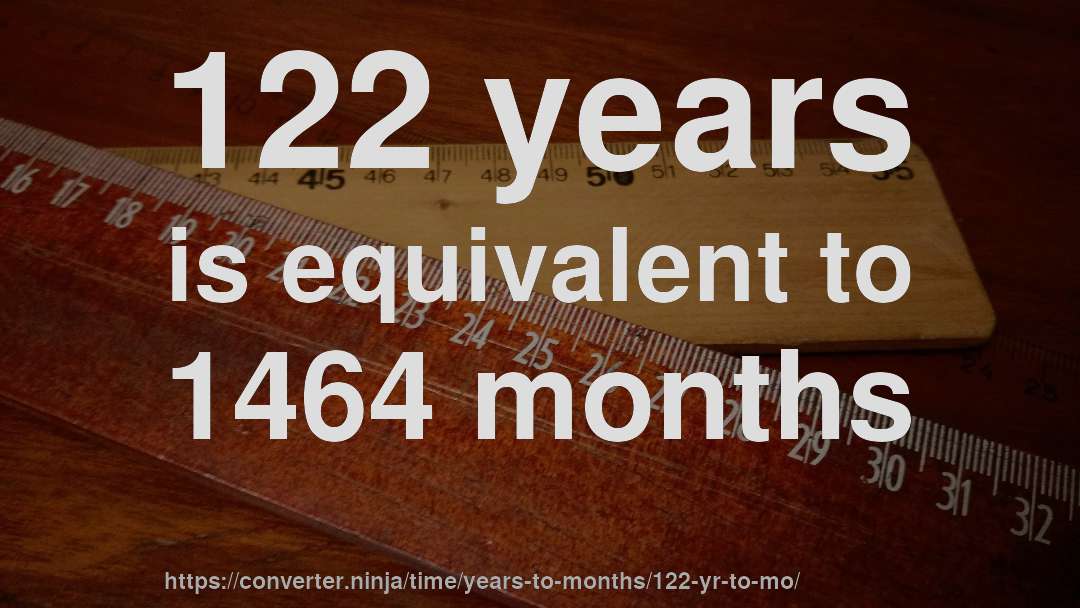 122 years is equivalent to 1464 months