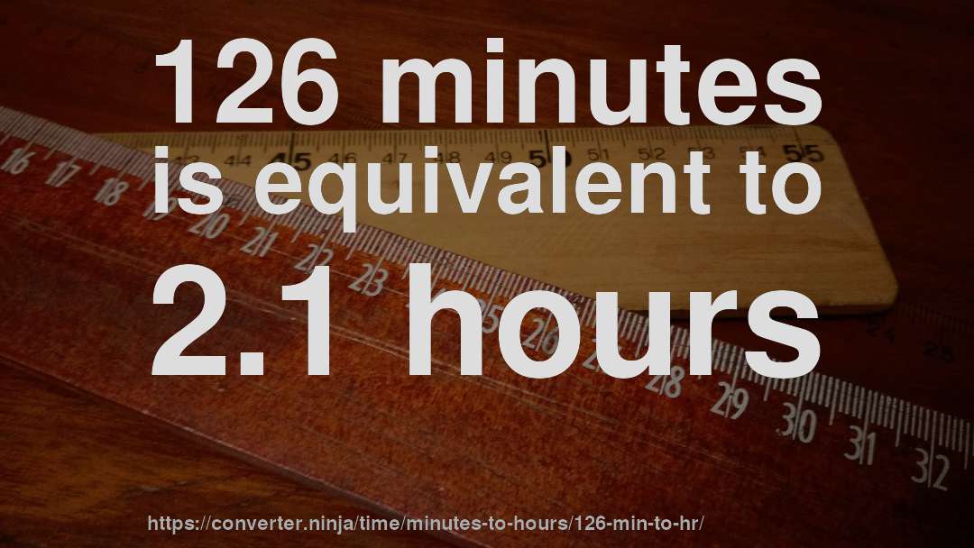 126 minutes is equivalent to 2.1 hours