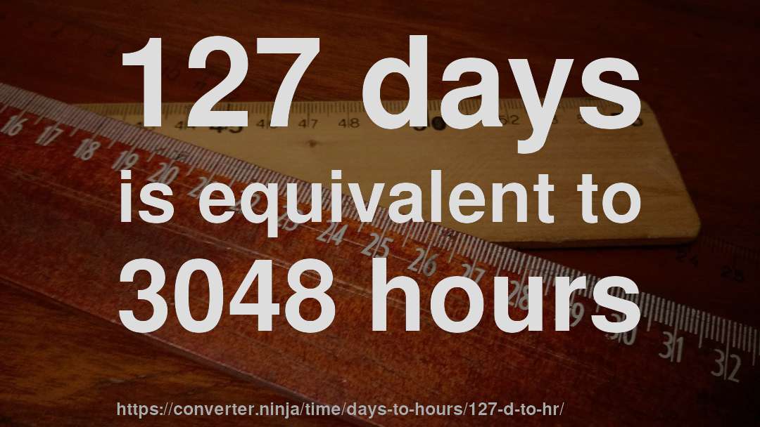 127 days is equivalent to 3048 hours