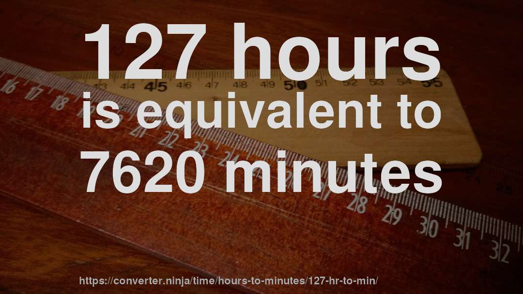 127 hours is equivalent to 7620 minutes
