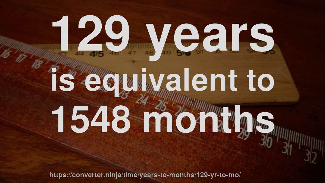 129 years is equivalent to 1548 months