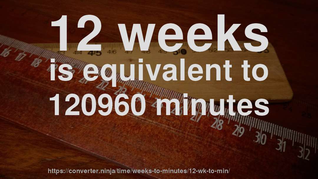 12 weeks is equivalent to 120960 minutes