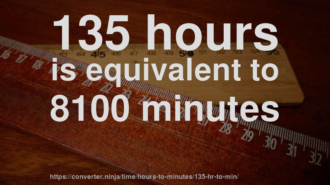 135 hours is equivalent to 8100 minutes