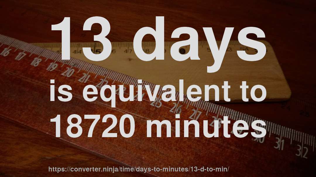 13 days is equivalent to 18720 minutes