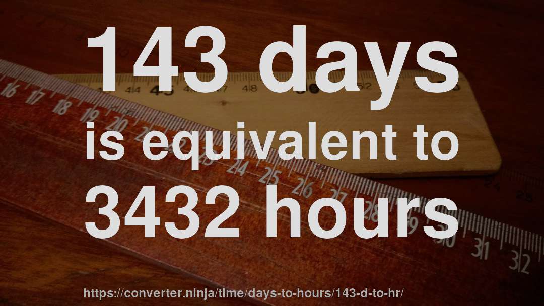 143 days is equivalent to 3432 hours