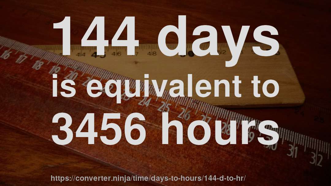 144 days is equivalent to 3456 hours