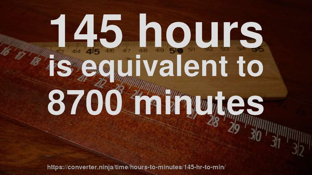 145 hours is equivalent to 8700 minutes
