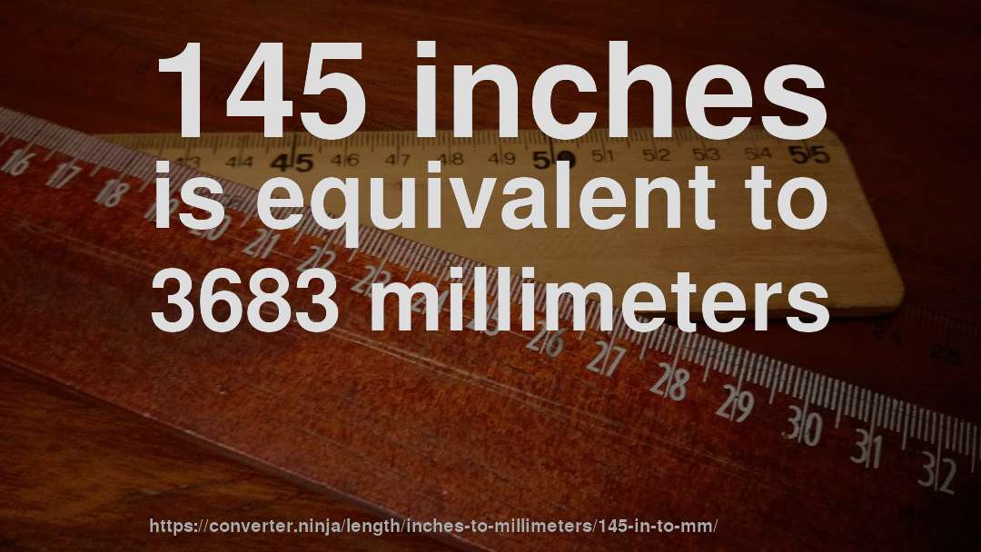 145 inches is equivalent to 3683 millimeters