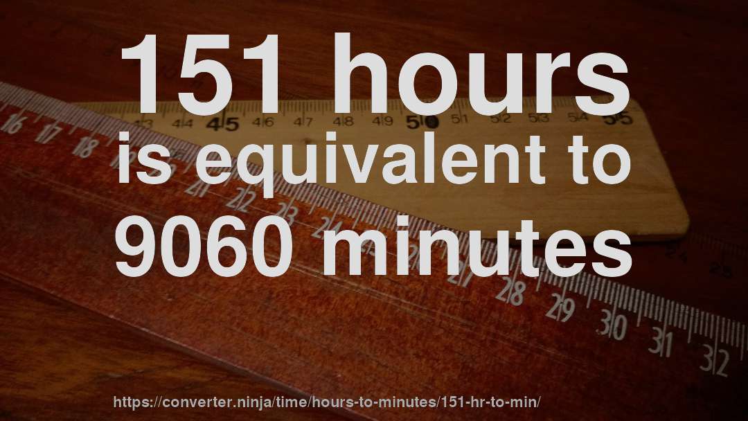 151 hours is equivalent to 9060 minutes