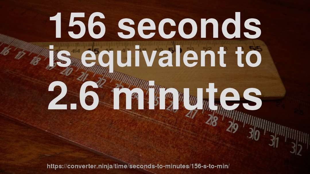 156 seconds is equivalent to 2.6 minutes