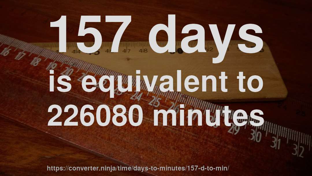 157 days is equivalent to 226080 minutes