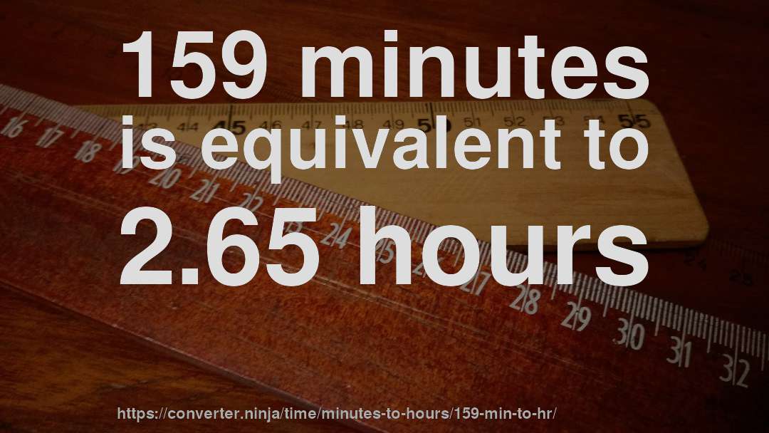 159 minutes is equivalent to 2.65 hours