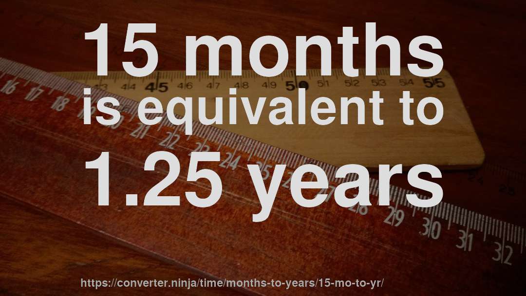 15 months is equivalent to 1.25 years