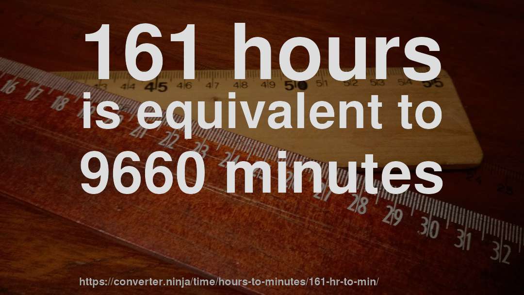 161 hours is equivalent to 9660 minutes