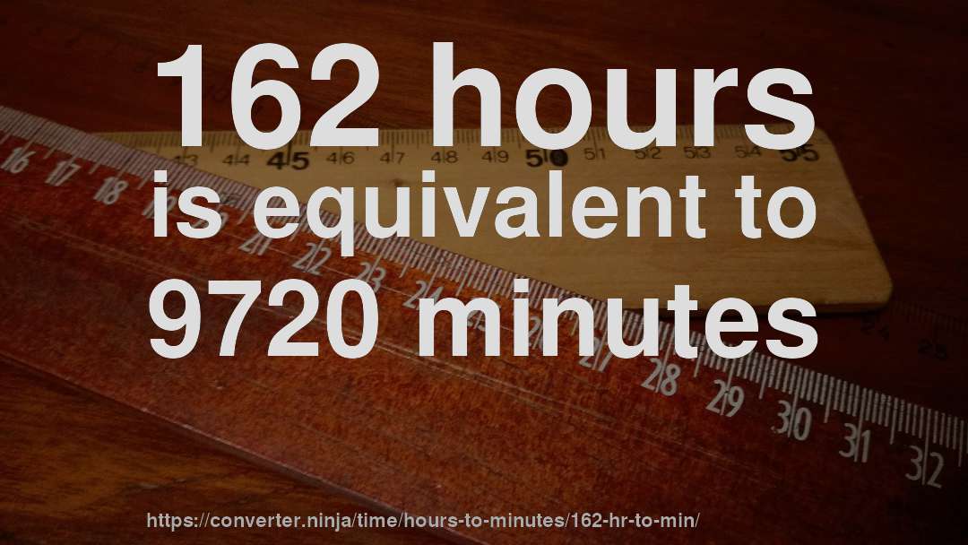 162 hours is equivalent to 9720 minutes