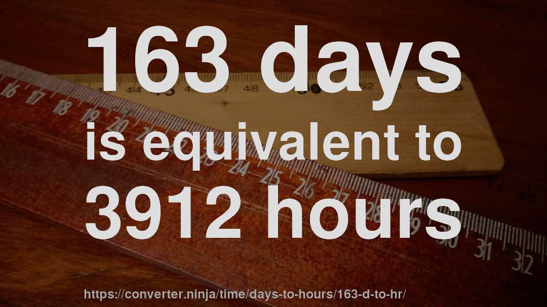 163 days is equivalent to 3912 hours