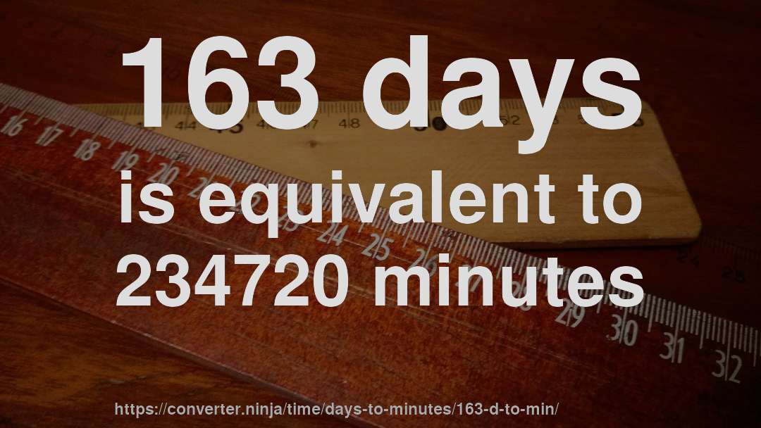 163 days is equivalent to 234720 minutes