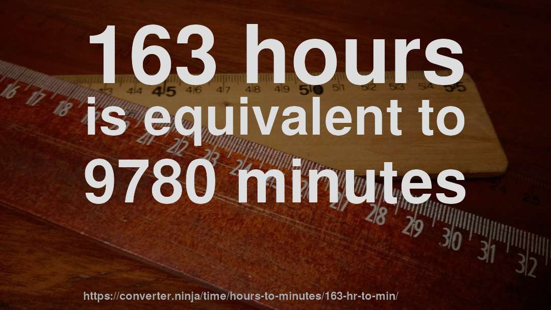 163 hours is equivalent to 9780 minutes