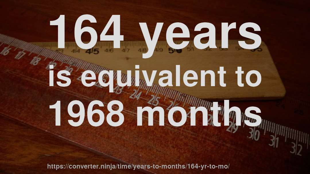 164 years is equivalent to 1968 months