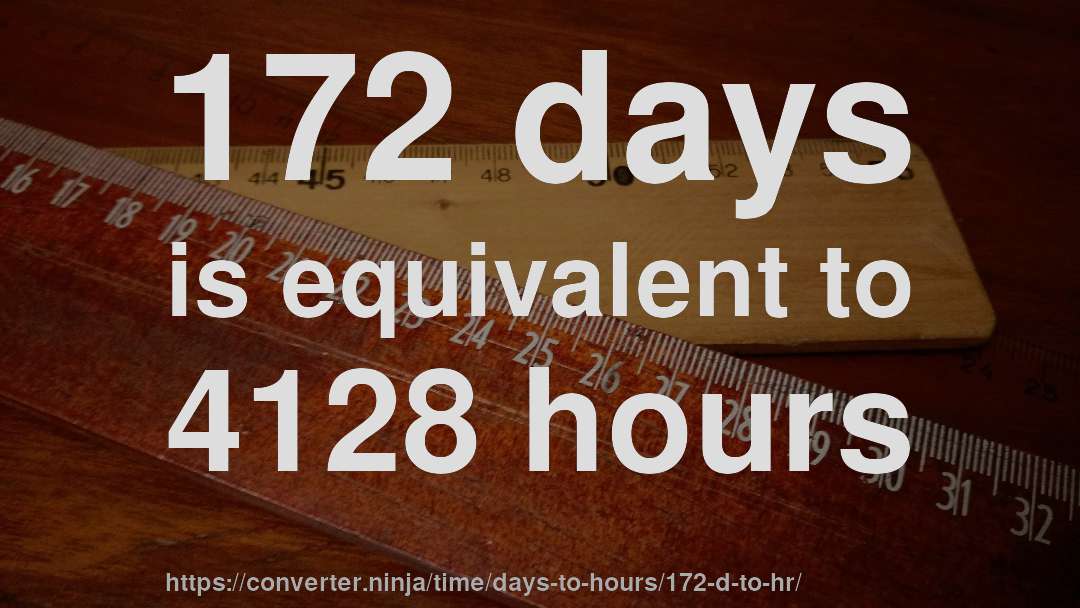 172 days is equivalent to 4128 hours