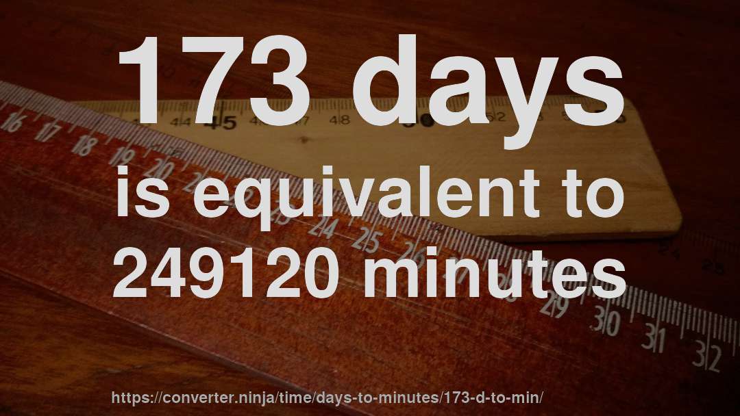 173 days is equivalent to 249120 minutes