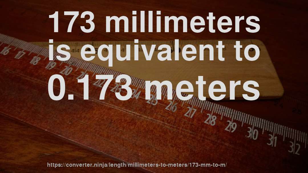 173 millimeters is equivalent to 0.173 meters