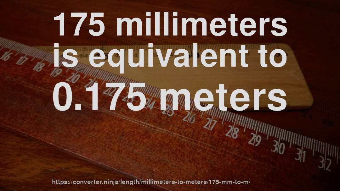 175 millimeters is equivalent to 0.175 meters