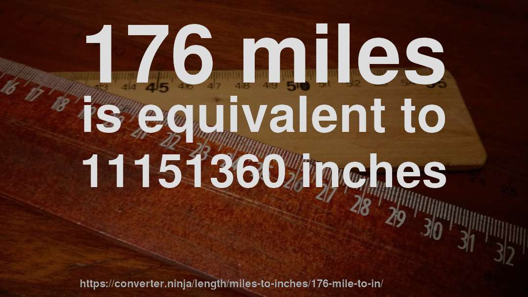 176 miles is equivalent to 11151360 inches