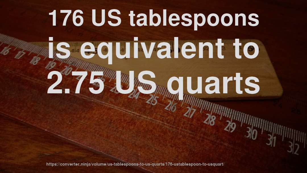 176 US tablespoons is equivalent to 2.75 US quarts