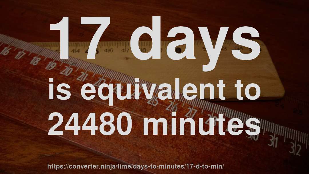17 days is equivalent to 24480 minutes